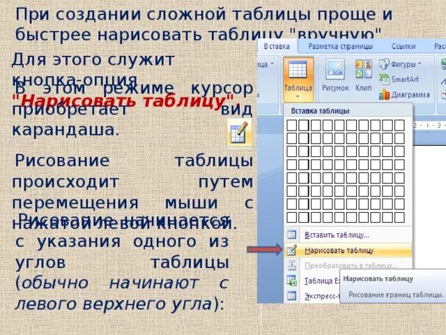 Как создать сложную таблицу. Как создать сложную таблицу