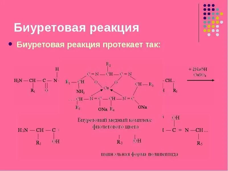 Реакция на пептидную связь. Качественная реакция на белок биуретовая. биуретовая реакция это качественная реакция на. биуретовая реакция на аминокислоты. качественная реакция на белки биуретовая реакция.
