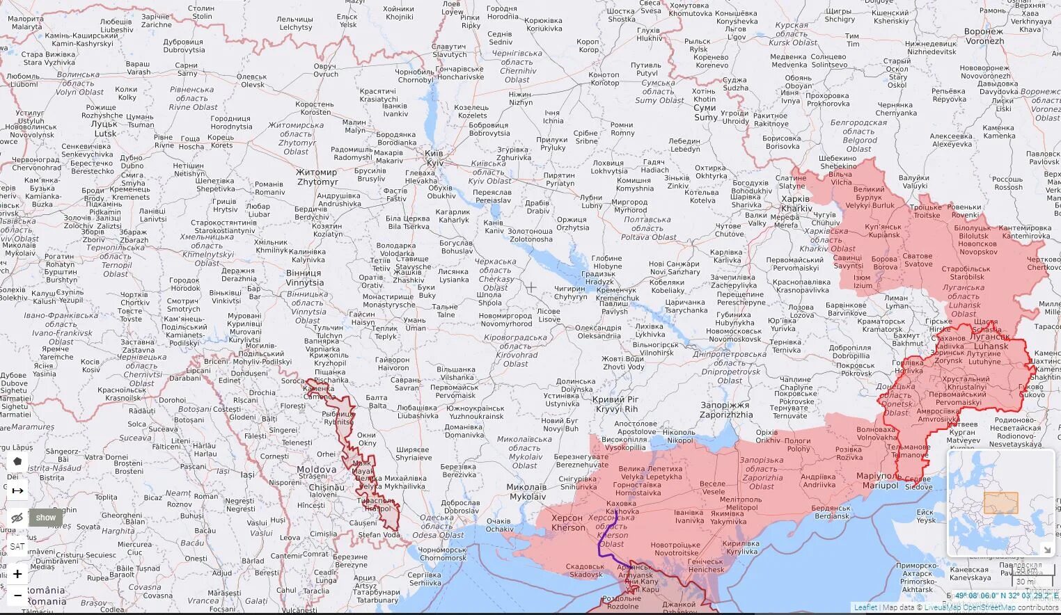 Карта сво подробная с городами и поселками