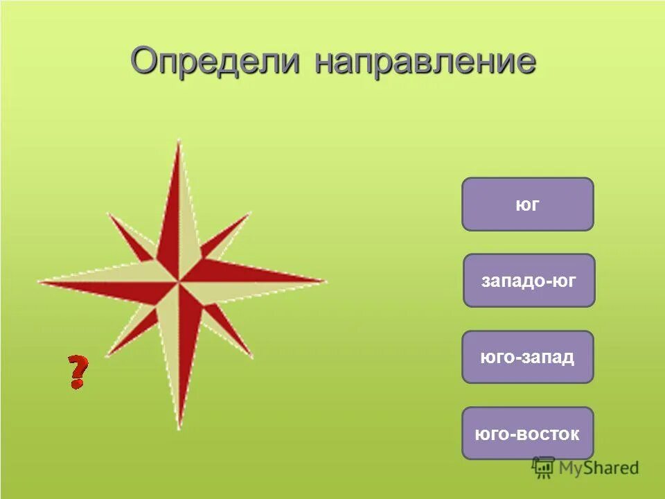 Восток-Юго-Восток направление. Направление на запад