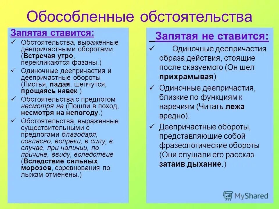 Деепричастный оборот 7 класс правила. Примеры деепричастный оборот выделяется запятыми. Обособленное обстоятельство выраженное деепричастным оборотом. Обособленное обстоятельства выраженные деепричастным оборотом. Обособленные обстоятельст.