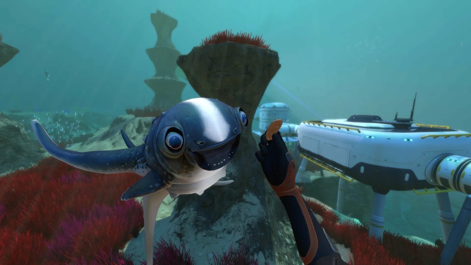 Subnautica multiplayer. Сабнаутика 3. райли робинсон сабнатика. мегалодон сабнатика. subnautica мегалодон.