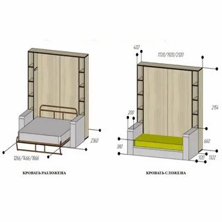 Подъемная кровать чертеж