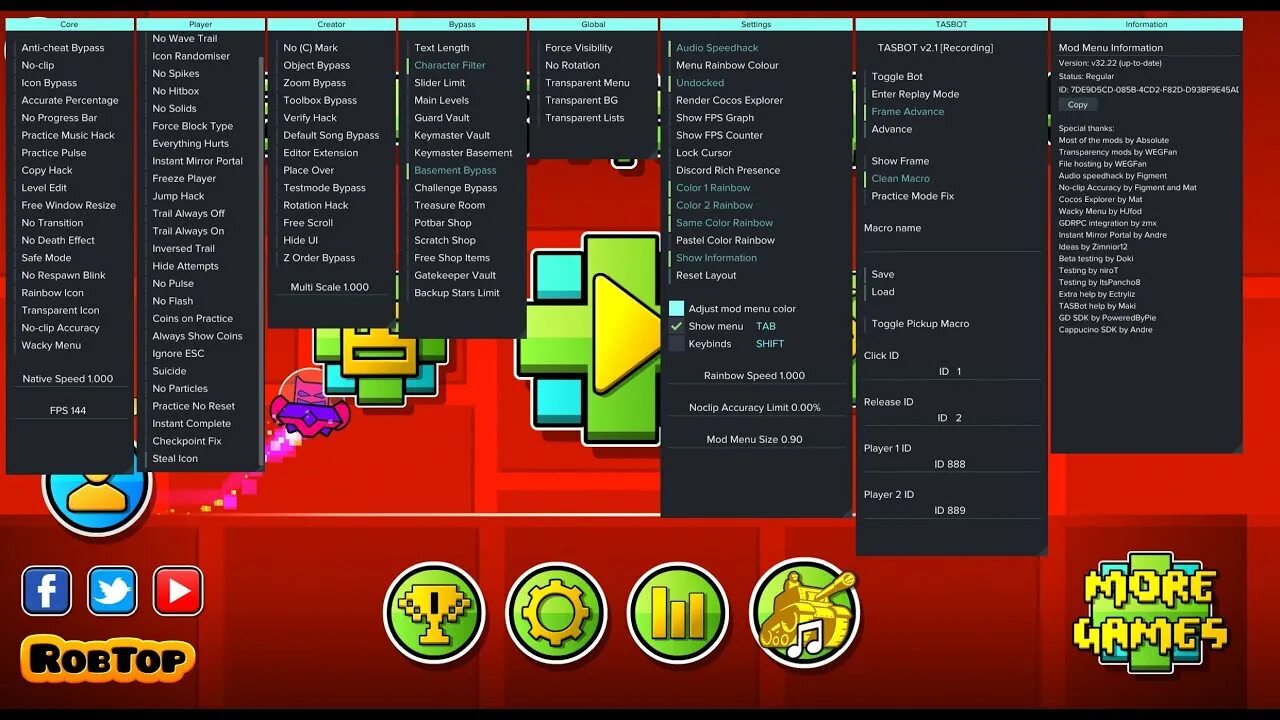 Чит на geometry dash