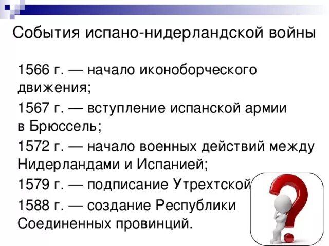 План борьбы нидерландов против испании