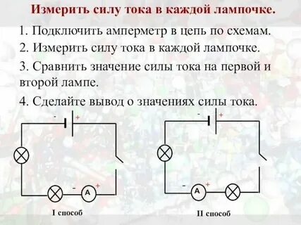 Силу тока на участке цепи измеряют