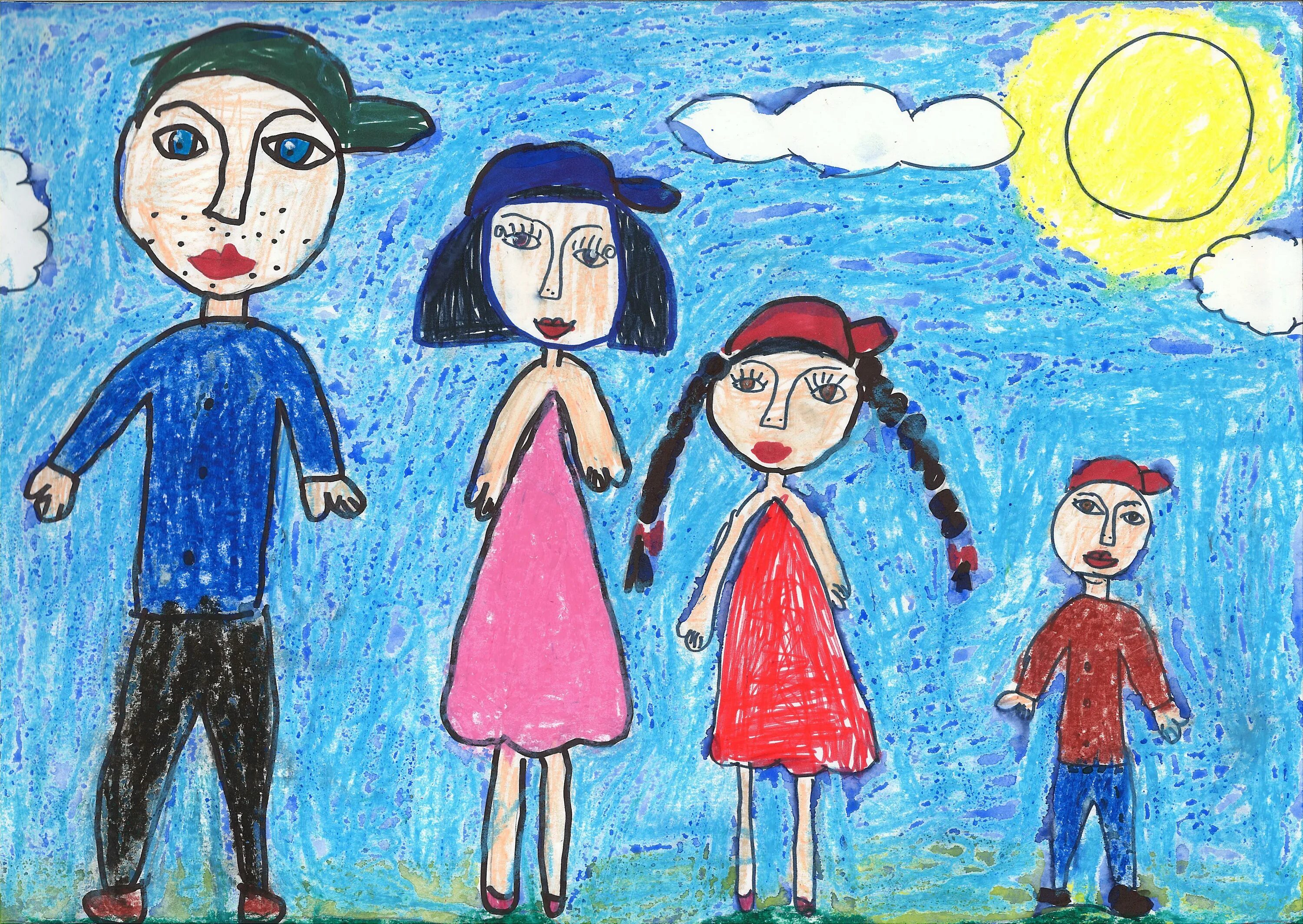 Семья глазами. Семья рисунок. Семья картинки нарисованные. Детские рисунки семьи. Рисунок семьи цветными карандашами.