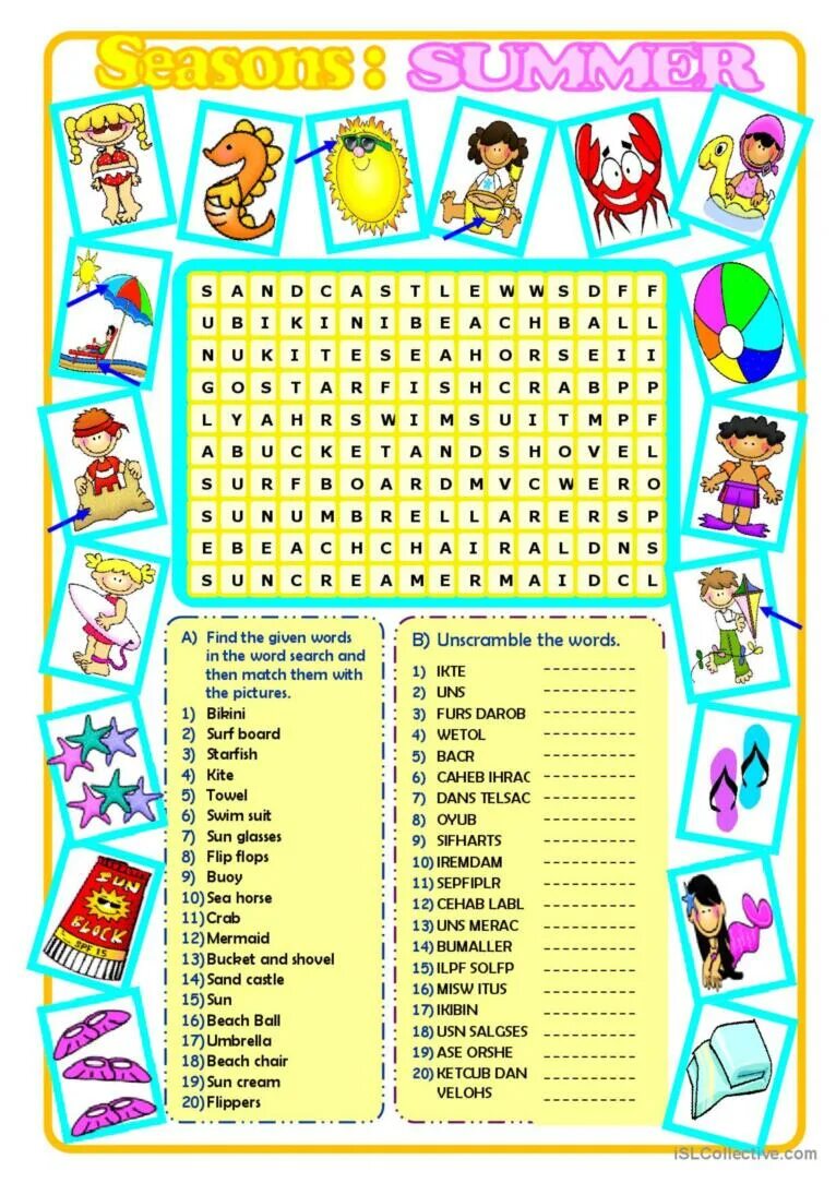 Лето Worksheets. Summer задания. Summer activities Wordsearch. Summer Holidays задания.