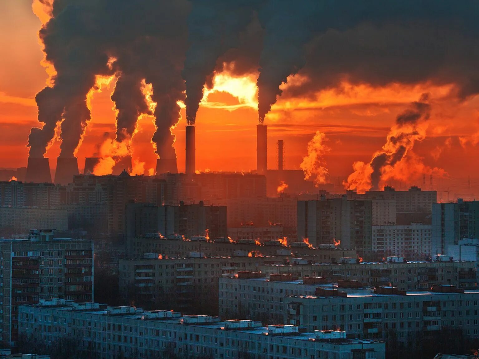 Загрязнение воздуха. Загрязнение воздуха в России. Экологические проблемы. Плохая экология в городе.