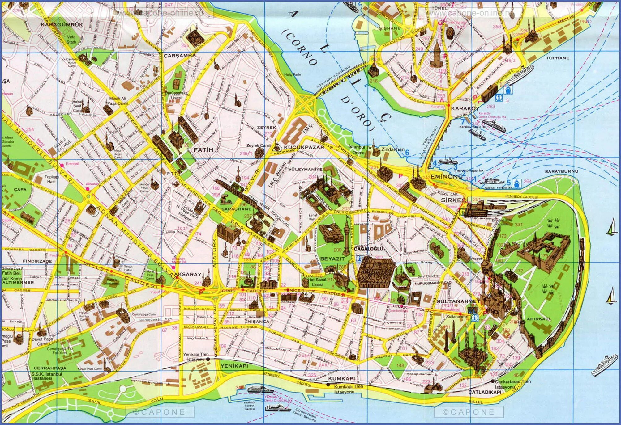 Карта стамбула. Стамбул старый город достопримечательности на карте. Карта центра Стамбула с достопримечательностями. Карта старый центр Стамбул. Туристический центр Стамбула на карте.