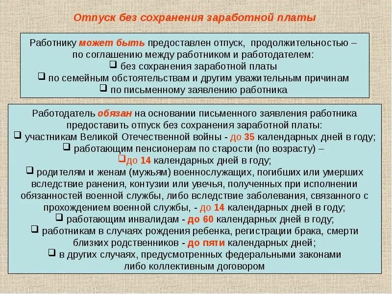 Отпуска реализации. Продолжительность отпуска без содержания. отпуск на сколько дней можно брать. взять отпуск без сохранения заработной платы. отпуск трудовое право.