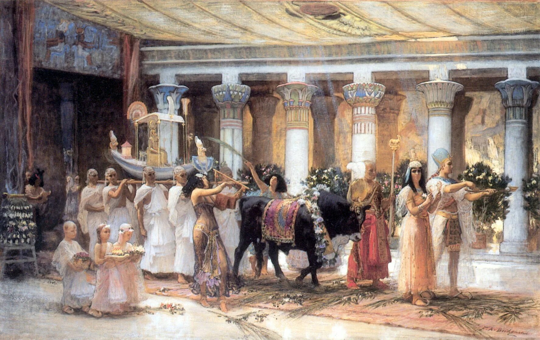 Фредерик Бриджмэн. Египетская процессия.. Фредерик Бриджмен картины. Особ в древние времена