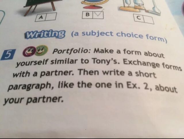 Write the short forms. Write the short form перевод. Portfolio make a form about yourself similar to Tony's Exchange forms with a partner перевод. Paragraph перевод. Subject choice form.