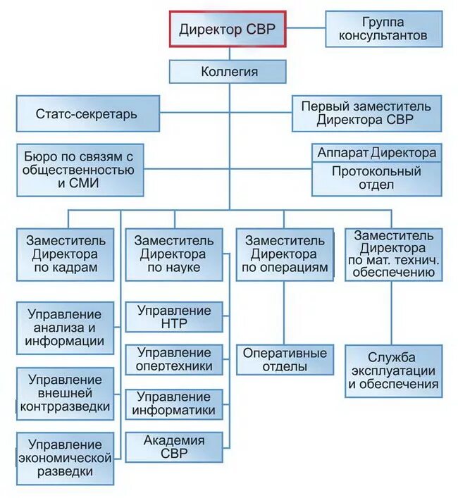 Органы внешней разведки структура. Структура службы внешней разведки РФ схема. Схема структуры СВР РФ. Служба внешней разведки Российской Федерации структура.