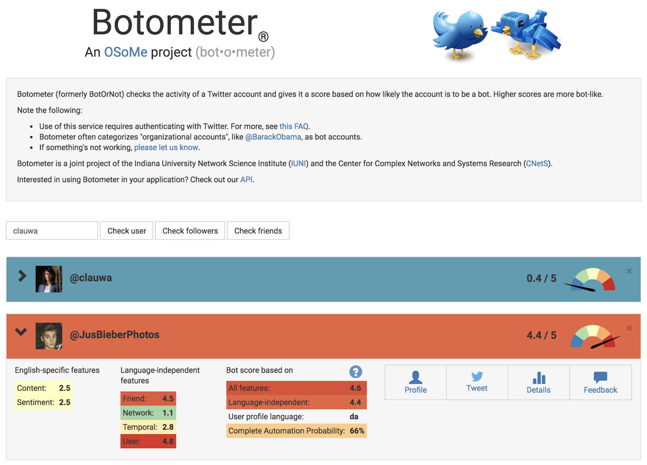 Bot accounts. Botometer. IP score bot. Social bots on twitter.