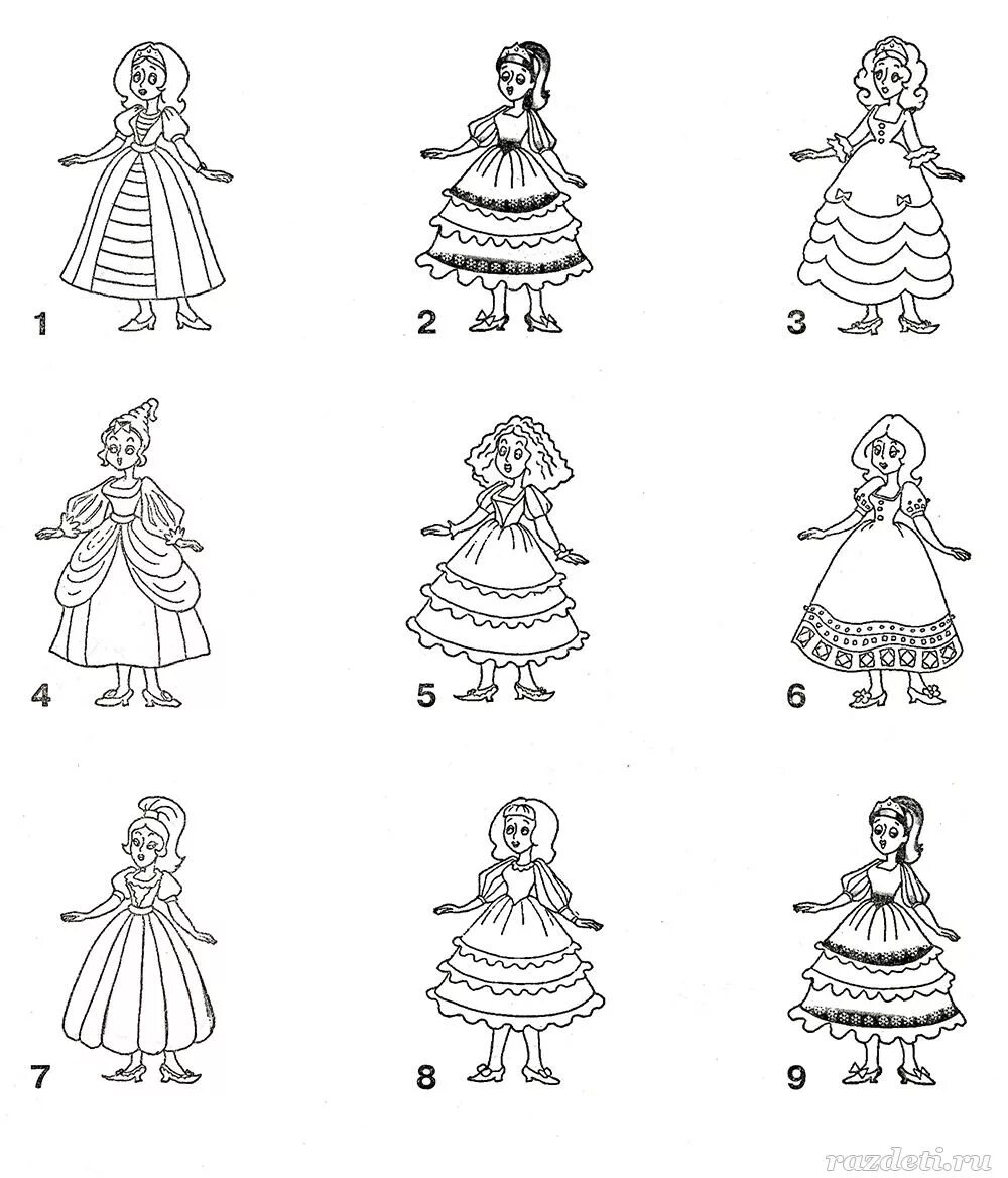 Кукла задания для детей. Задания с принцессами для дошкольников. Задание для детей платье. Найди два одинаковых задание для дошкольников. Найди игру кукла