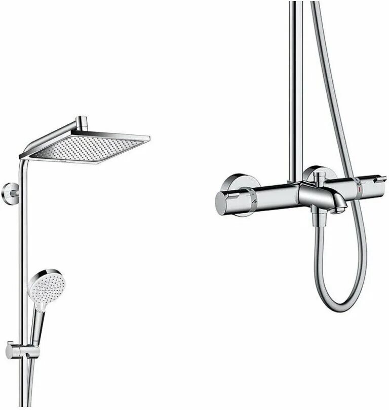 Система термостатом изливом. Душевая система Hansgrohe Crometta e 240 1jet Showerpipe 27298000. Hansgrohe Crometta 27298000. Душевая стойка Hansgrohe Crometta 27298000. Hansgrohe Crometta e 240.