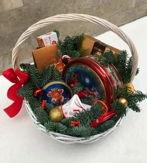 Корзина на новый год подарок своими руками