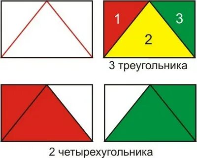 Разбиваем четырехугольники на треугольники