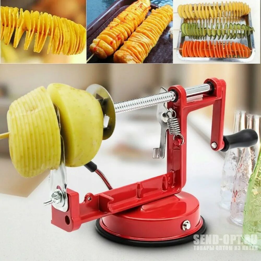 Нарезка для чипсов. Яблокочистка "Apple Peeler". KP-031 яблокочистка Apple-Peeler-Corer-Slicer. Картофелерезка спиральная. Аппарат для нарезки картофеля спиралью.