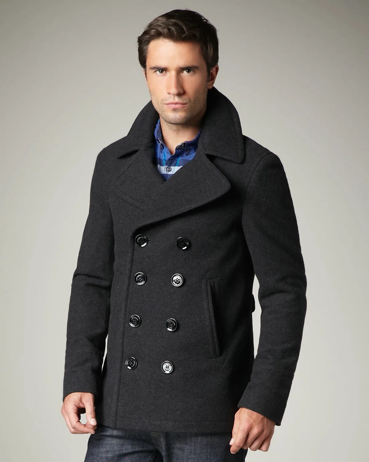 Мужское пальто озон. Бушлат Burberry Brit. Burberry Brit бушлат мужской. Ivar Plaid Pea Coat пальто мужское. APC men Peacoat 2013.