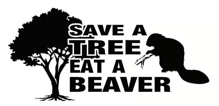 Съешь бобра Спаси дерево. Убей бобра Спаси дерево. Eat a beaver - save a Tree. Спаси дерево загрызи бобра.