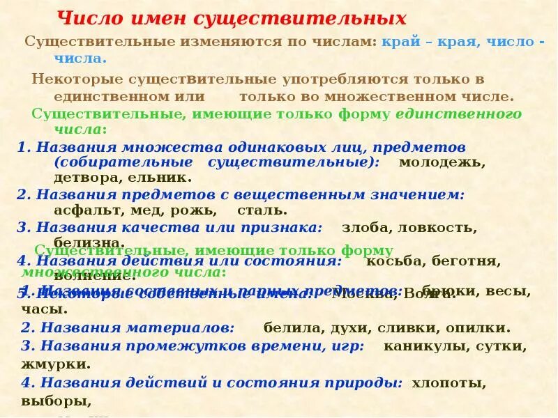 Определить единственное и множественное число существительных. Имена существительные имеющие форму единственного числа. Существительные имеющие форму только единственного числа. Существительное в единственном числе. Единственное число существительных.