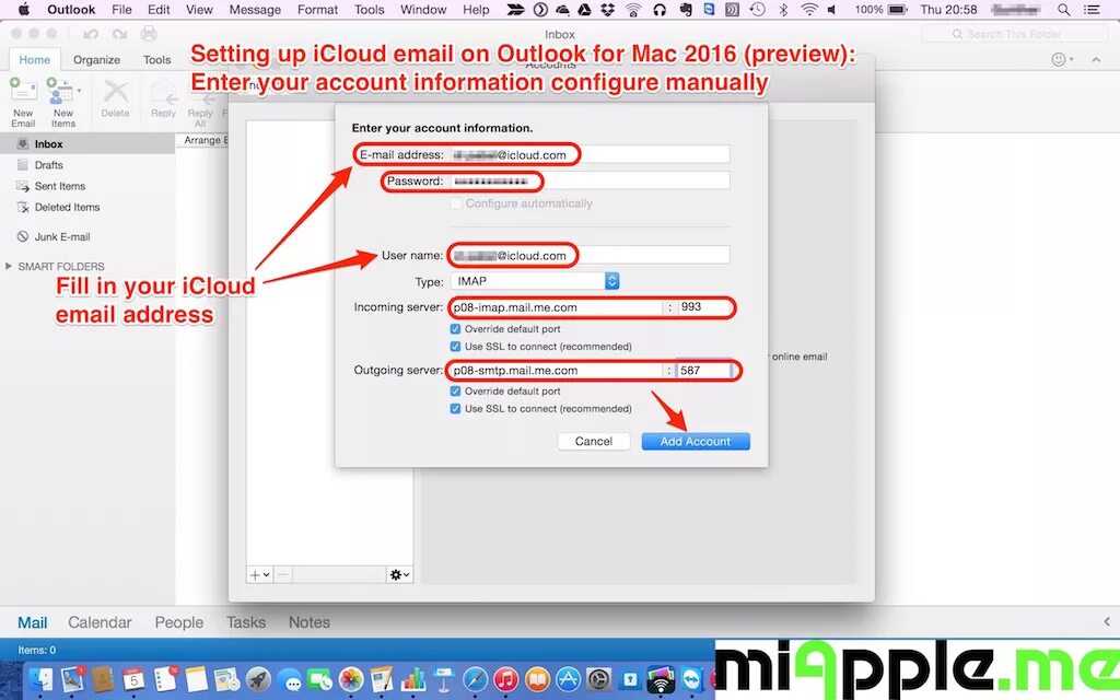 Icloud outlook. Smtp icloud. icloud календарь outlook. setting up account icloud. icloud имя сервера.