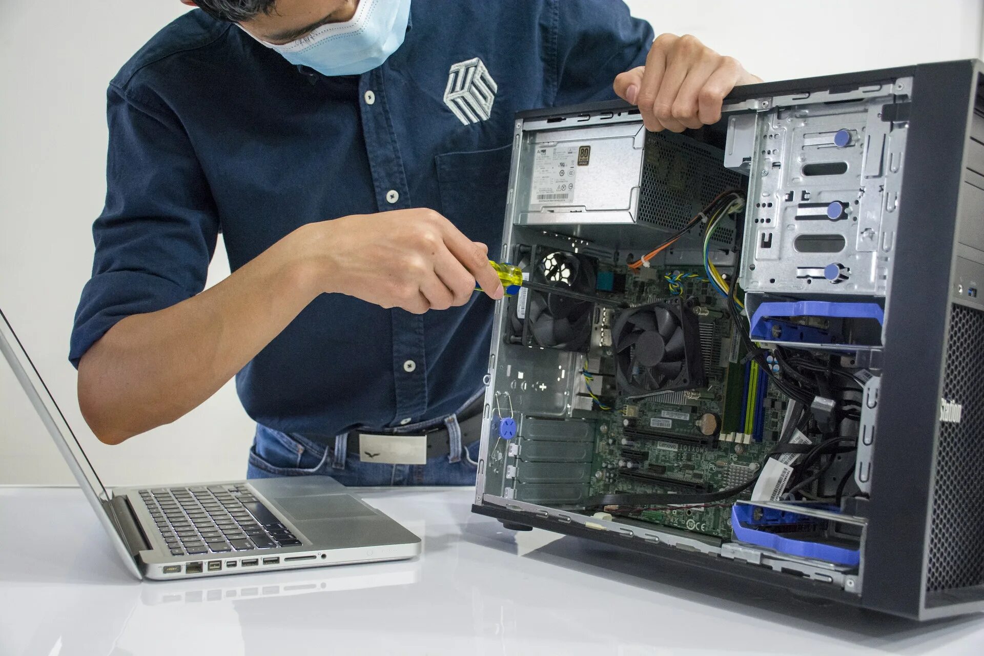 The computer being repaired