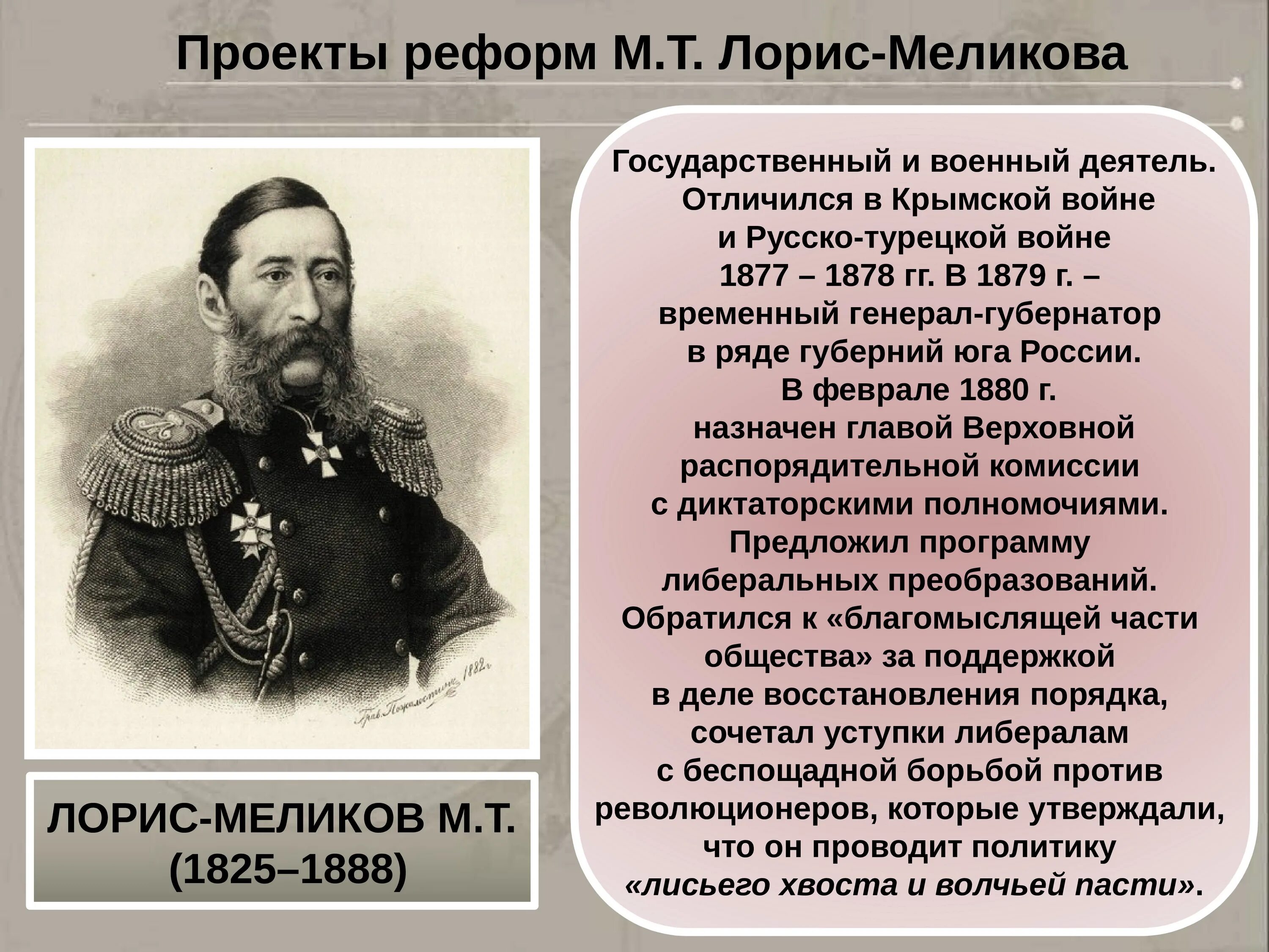 М Т Лорис Меликов при Александре 2. Катков что сделал