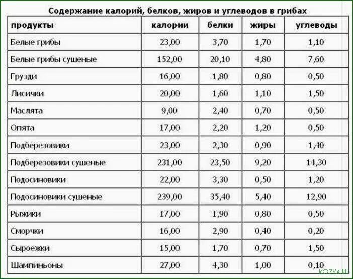 Сколько жира в грибах. Калорийность грибов шампиньонов таблица на 100 грамм. Энергетическая ценность грибов таблица. 100г 100г 100г белков жиров углеводов калорийность. Таблица ккал в продуктах жиры белки и углеводы.