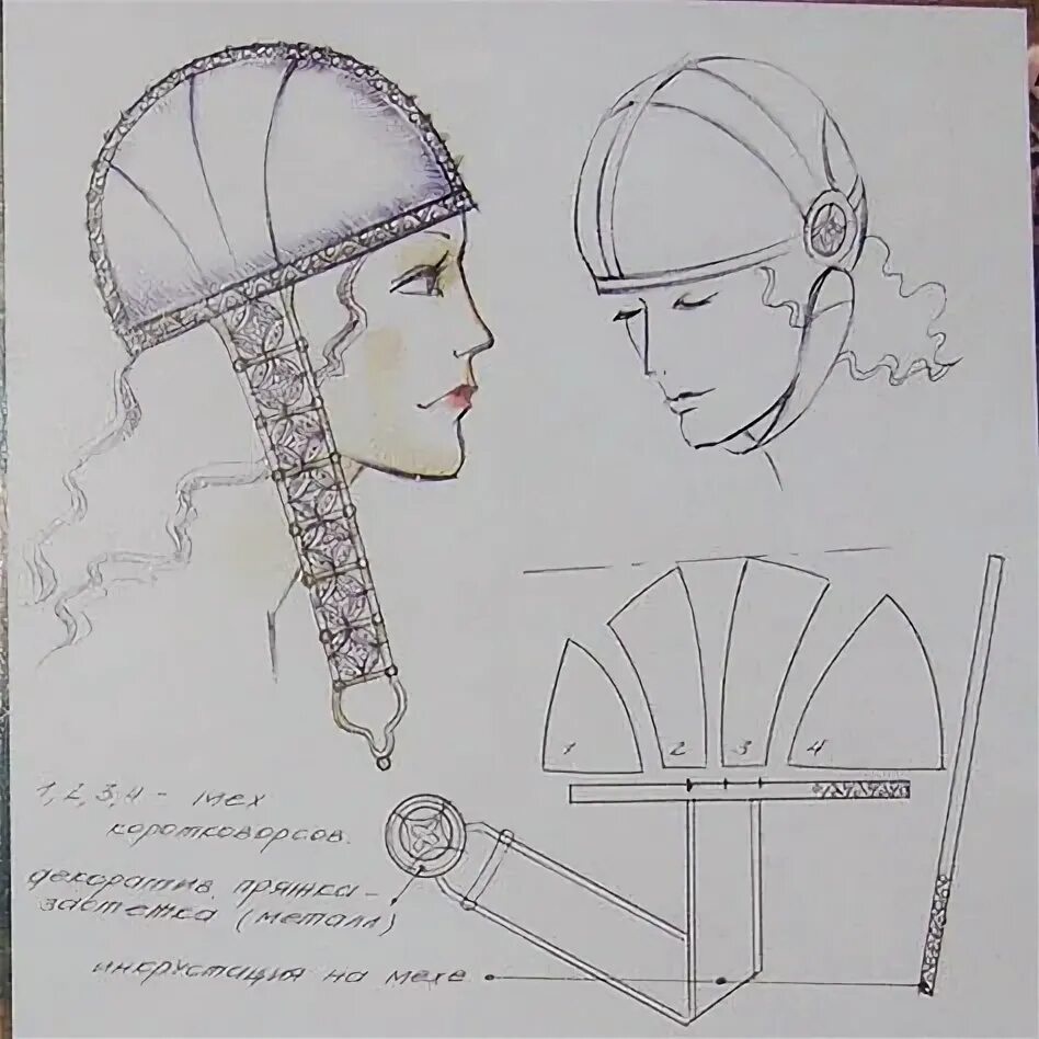 Как сшить головной убор сорока. Чепец повойник выкройка. повойник головной убор выкройка. кокошник выкройка. выкройки народных головных уборов.