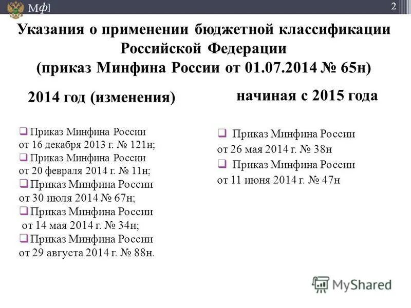 65н бюджетная классификация