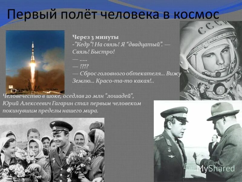 Конкурс гагарин в мире. В космос первый первый полет человека. Первый полет человека в Космосова. Ю Гагарин первый полет в космос. Полет человека в космос.