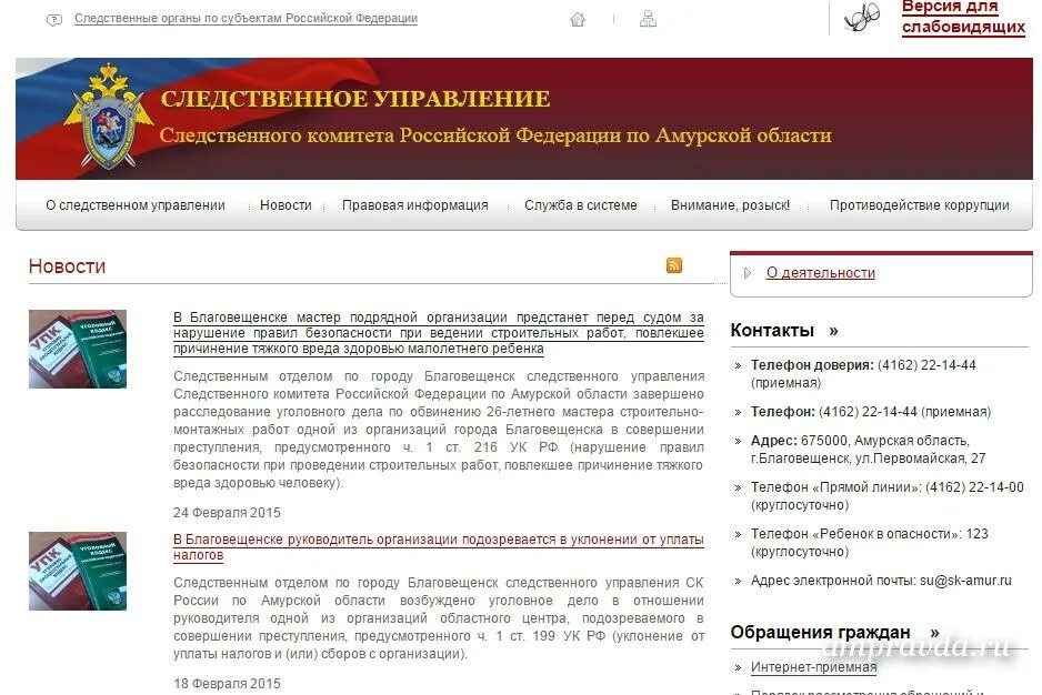 Информационные сайты Амурской области.