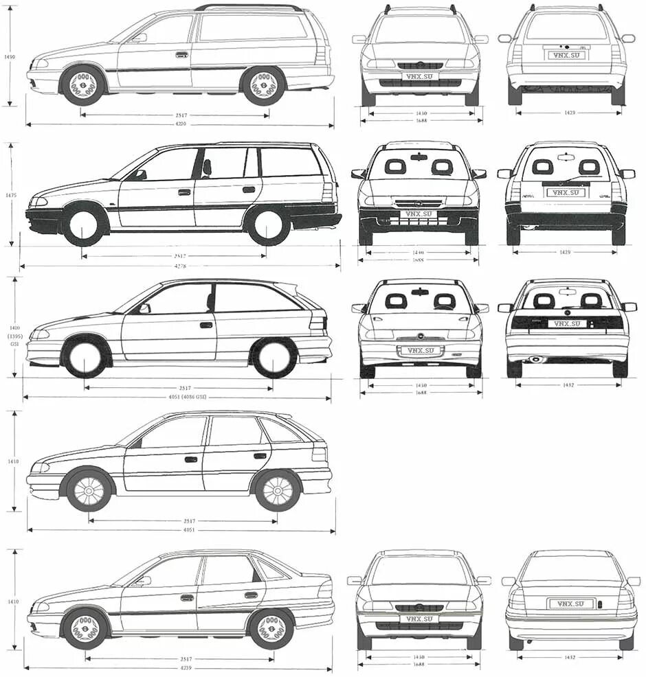 Opel Astra f габариты. Размер опель омега б