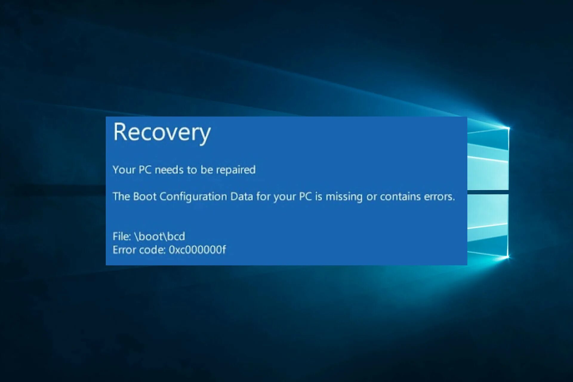 Insert recovery media and hit. Insert recovery media and hit