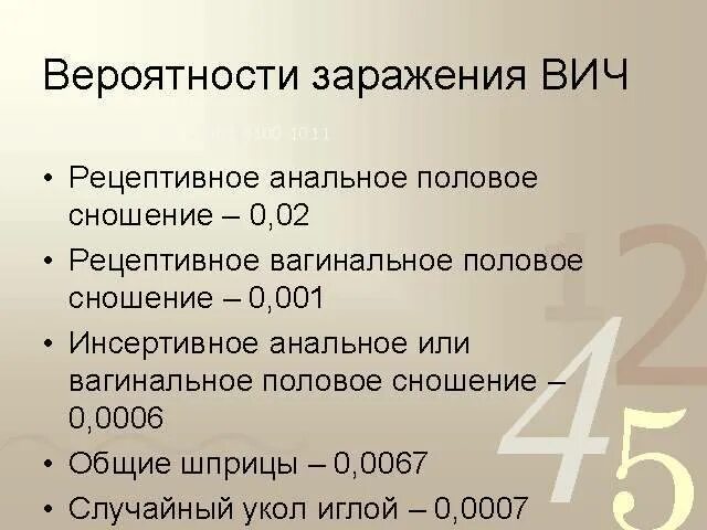 Вич при однократном. Вероятность заражения ВИЧ. Вероятность зоражения вичем. Риск заразиться ВИЧ. Риски заражения ВИЧ.