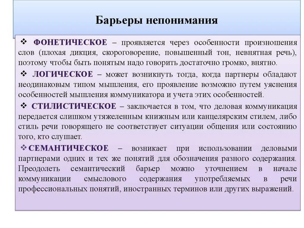 Виды барьеров непонимания. Барьеры непонимания в процессе общения. Барьер общения непонимание. Барьер непонимания это в психологии общения. Термин слову общение