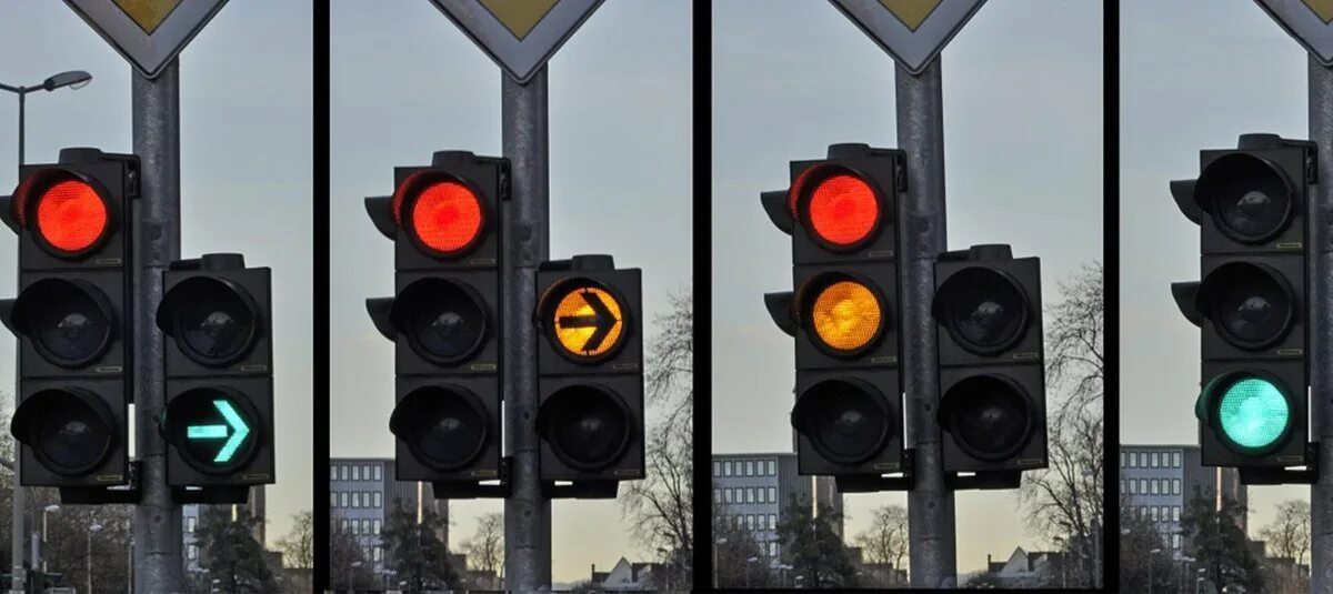 Turn right the traffic lights