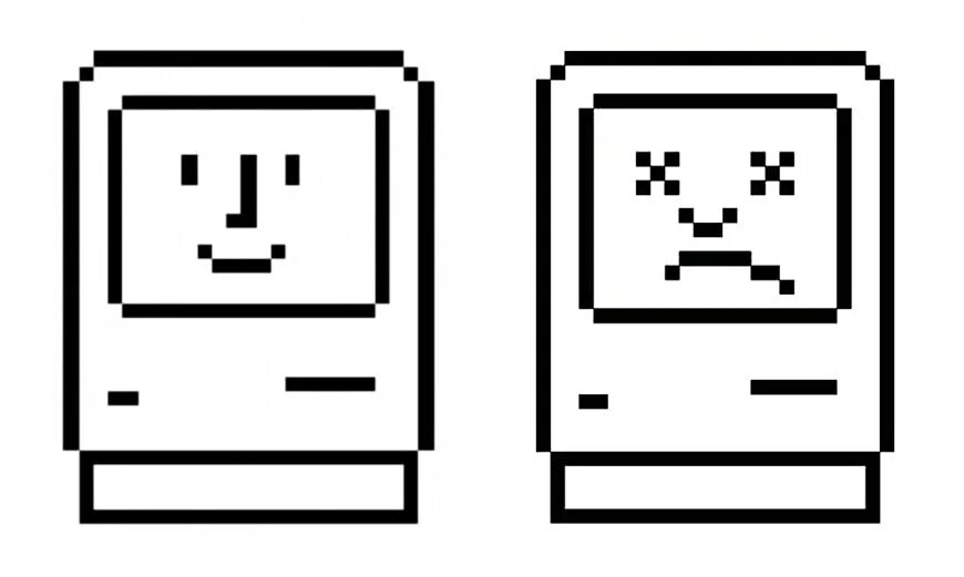 Мак пиксель 3. Happy Mac. Happy Macintosh. Happy Mac icon. Macintosh 1 icons.