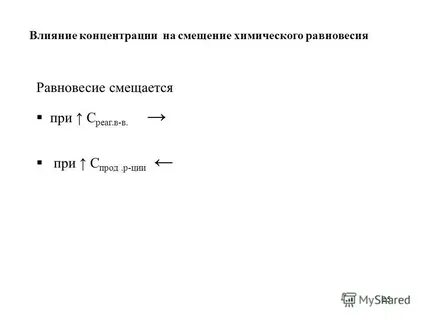 Концентрация влияет на равновесие