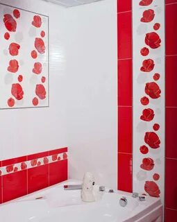Плитка красные цветы