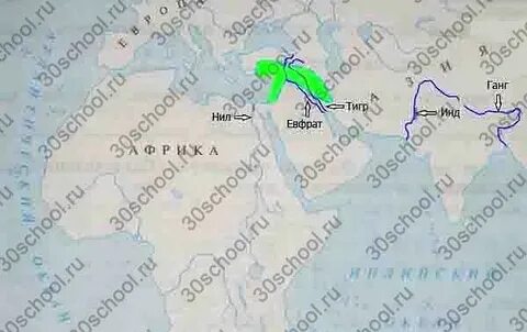 Евфрат на контурной карте 5 класс
