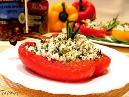 Фаршированные перцы творогом и зеленью