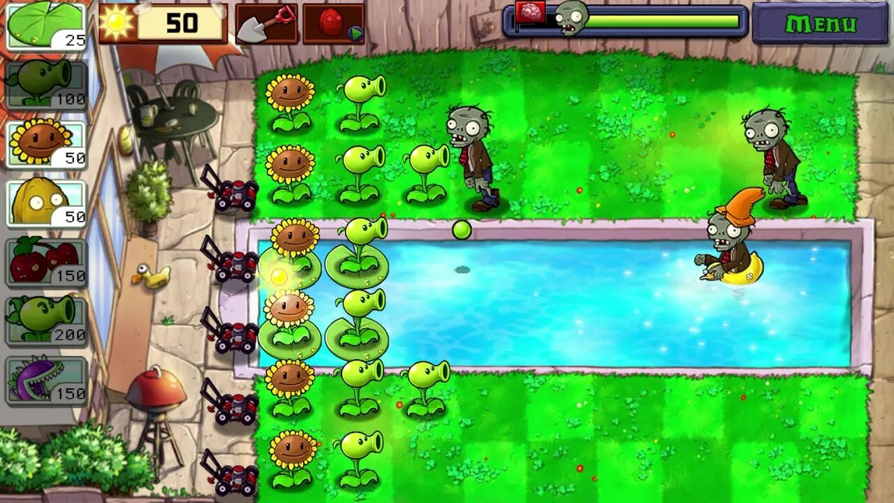 Pvz coop. Plants vs zombies задний двор. pvz 1 уровень. olive pit pvz. pvz pool.