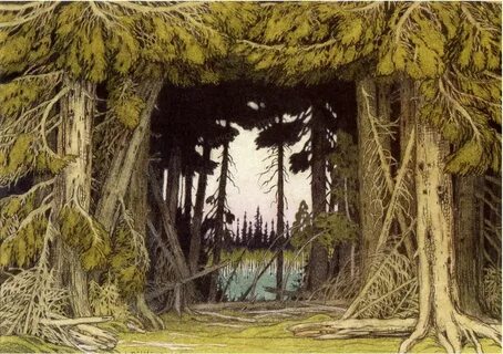 Картина дремучий лес