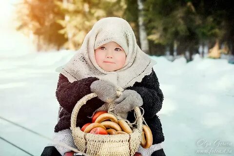 Идеи детских фотосессий зимой на улице.