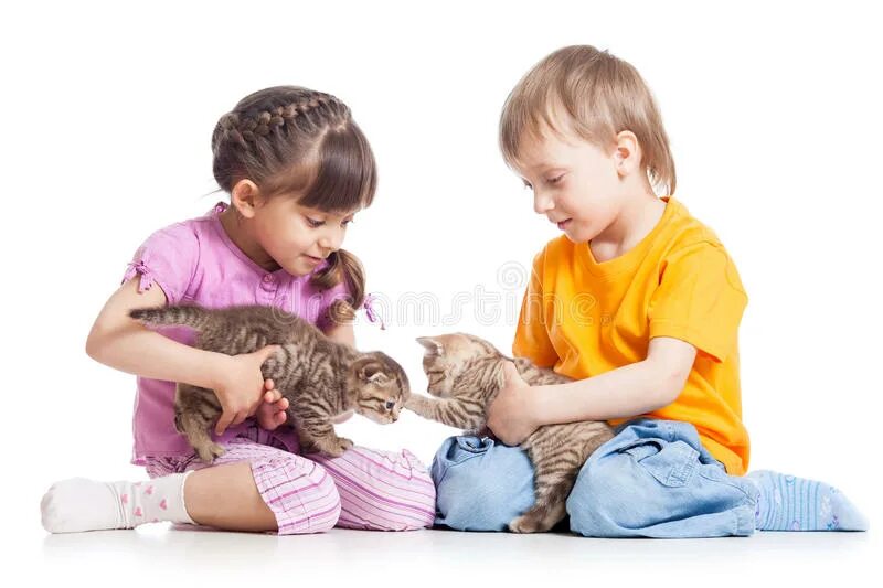 Котенок играет малыша. Ребенок играет с котенком. Девочка с двумя котятами. Девочка играет с котенком.