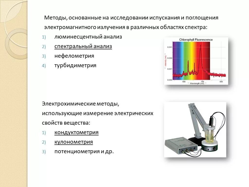 Метод излучения. Методы на поглощении электромагнитного излучения. Способы поглощения электромагнитного излучения веществом. Методы исследования излучения, основанные на измерении:. Спектры испускания и поглощения электромагнитного излучения.